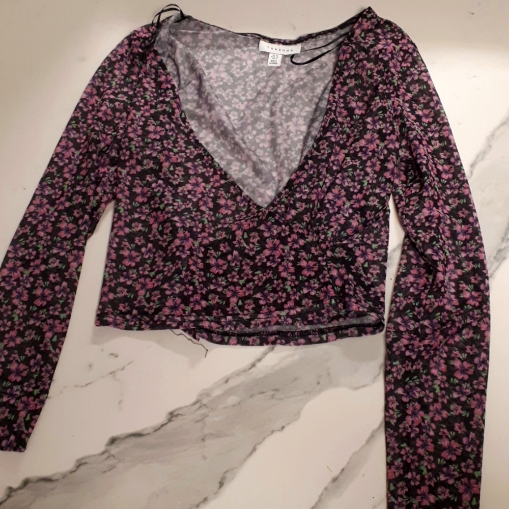 Flower sheer top
